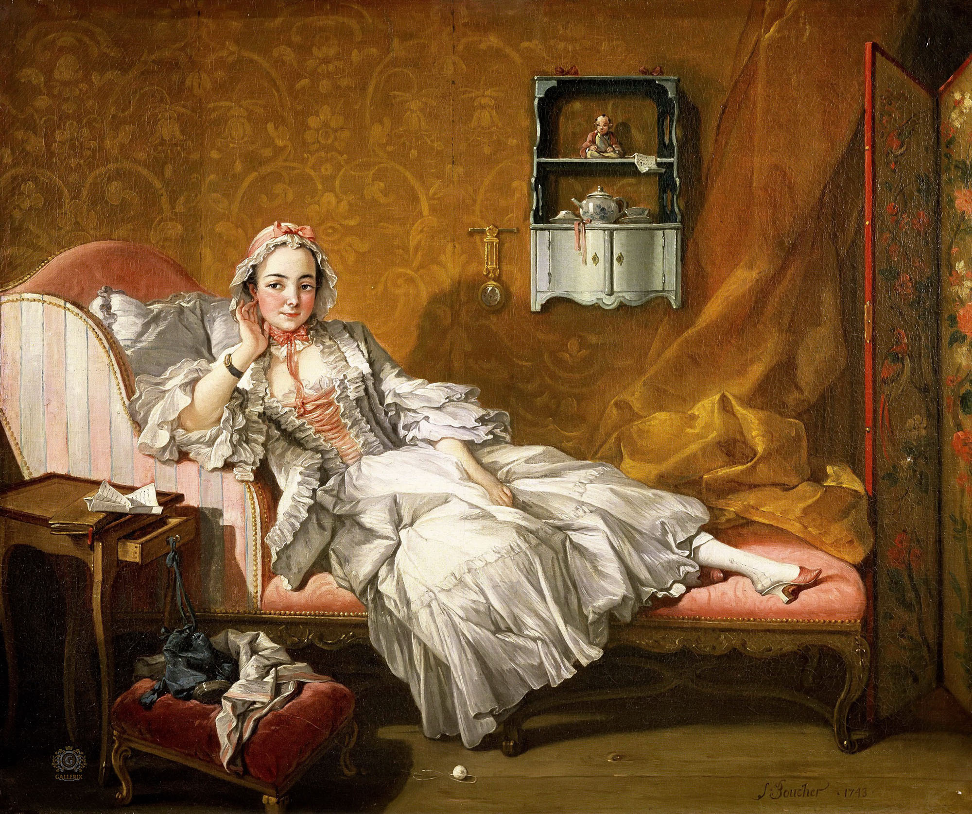 Франсуа Буше. "Портрет дамы (возможно жены художника)". 1743. Собрание Фрик, Нью-Йорк.